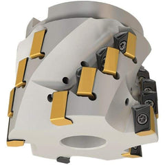 Iscar - 12 Inserts, 3" Cut Diam, 1-1/4" Arbor Diam, 1-44/53" Max Depth of Cut, Indexable Square-Shoulder Face Mill - 0/90° Lead Angle, 2.76" High, H490 AN.X 17 Insert Compatibility, Through Coolant, Series Helido - Americas Industrial Supply