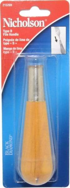 Nicholson - 4-7/8" Long x 1-5/16" Diam File Handle - For Use with 10 & 12" Files - Americas Industrial Supply