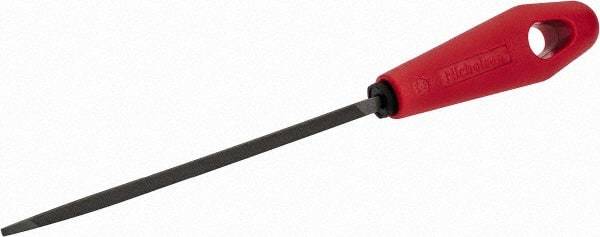 Nicholson - 6" Long, Taper American-Pattern File - Single Cut, Handle - Americas Industrial Supply