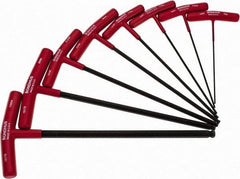 Bondhus - 8 Piece T-Handle Ball End Hex Key Set - Hex Range 2 to 10mm, Protanium High Torque Steel - Americas Industrial Supply