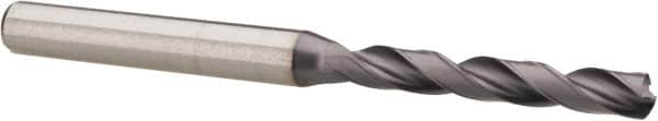 Kennametal - #15 140° Solid Carbide Jobber Drill - TiAlN Finish, Right Hand Cut, Spiral Flute, Straight Shank, 2.9134" OAL, Standard Point - Americas Industrial Supply