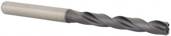 Kennametal - #3 140° Solid Carbide Jobber Drill - TiAlN Finish, Right Hand Cut, Spiral Flute, Straight Shank, 3.2283" OAL, Standard Point - Americas Industrial Supply
