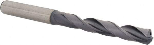 Kennametal - 9/32" 140° Solid Carbide Jobber Drill - TiAlN Finish, Right Hand Cut, Spiral Flute, Straight Shank, 3.5827" OAL, Standard Point - Americas Industrial Supply