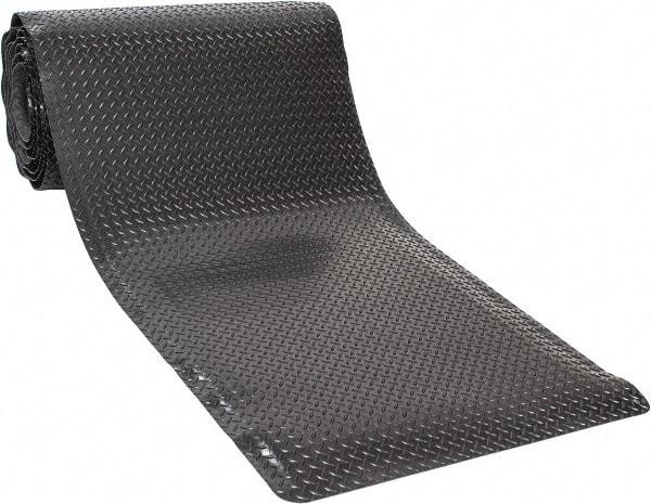 Wearwell - 30' Long x 3' Wide, Dry Environment, Anti-Fatigue Matting - Black, Vinyl with Nitrile Blend Base, Beveled on 4 Sides - Americas Industrial Supply