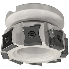 Iscar - 12 Inserts, 8" Cut Diam, 2-1/2" Arbor Diam, 0.551" Max Depth of Cut, Indexable Square-Shoulder Face Mill - 0/90° Lead Angle, 2-1/2" High, LN.. 1506 Insert Compatibility, Series TangMill - Americas Industrial Supply