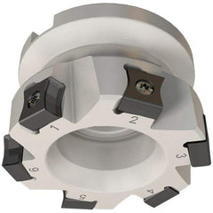 Iscar - 6 Inserts, 63mm Cut Diam, 22mm Arbor Diam, 10mm Max Depth of Cut, Indexable Square-Shoulder Face Mill - 0/90° Lead Angle, 40mm High, LN.. 1106 Insert Compatibility, Series TangMill - Americas Industrial Supply