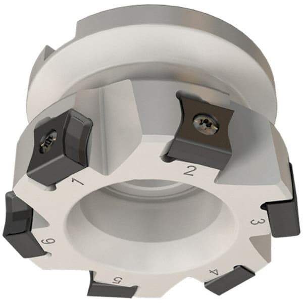 Iscar - 9 Inserts, 100mm Cut Diam, 32mm Arbor Diam, 10mm Max Depth of Cut, Indexable Square-Shoulder Face Mill - 0/90° Lead Angle, 50mm High, LN.. 1106 Insert Compatibility, Series TangMill - Americas Industrial Supply
