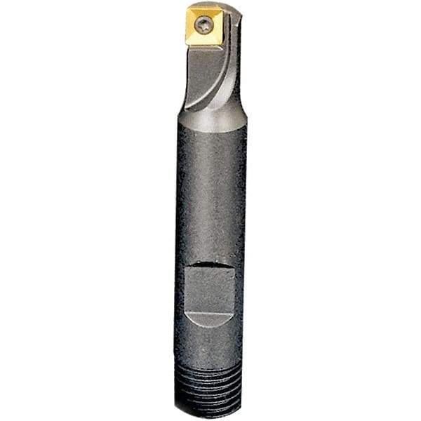 Iscar - 3/4" Cut Diam, 0.22" Max Depth of Cut, 3/4" Shank Diam, 3" OAL, Indexable Square Shoulder End Mill - QOMT 0602.., SOMT 0602.., XOMT 0602.. Inserts, Weldon Shank, 90° Lead Angle, Series Heliquad - Americas Industrial Supply