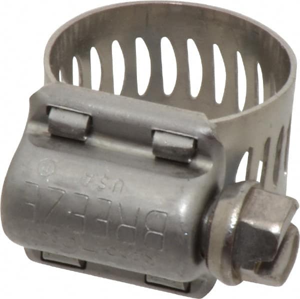 IDEAL TRIDON - SAE Size 06, 7/16 to 25/32" Diam, Stainless Steel MS Series MIL-Spec Worm Drive Clamp - 1/2" Wide, Material Grade 300 SERIES, Series MS Mil Spec - Americas Industrial Supply