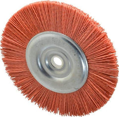 Dico - 6" OD, 5/8" Arbor Hole, Crimped Nylon Wheel Brush - 3/8" Face Width - Americas Industrial Supply