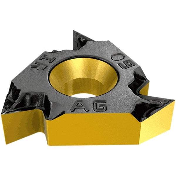 Iscar - 16IR Internal Right Hand 16 Partial Profile 60° Laydown Threading Insert - Grade IC228, TiCN/TiN Coated Carbide, 9.52mm Inscribed Circle - Americas Industrial Supply
