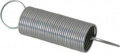 Made in USA - 0.437" OD, 1.631 Lb Max Load, 7.8" Max Ext Len, 0.028" Wire Diam Extension Spring - 0.372 Lb/In Rating, 1.147 Lb Init Tension - Americas Industrial Supply