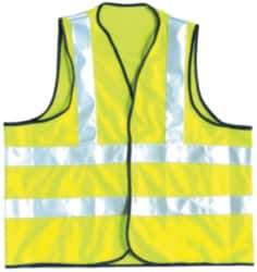 OccuNomix - Size L High Visibility Yellow Solid General Purpose Vest - 40 to 42" Chest, ANSI 107-2015, Hook & Loop Closure, Polyester - Americas Industrial Supply