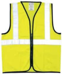 OccuNomix - Size 5XL High Visibility Yellow Solid General Purpose Vest - 60 to 62" Chest, ANSI 107-2015, Zipper Closure, Polyester - Americas Industrial Supply