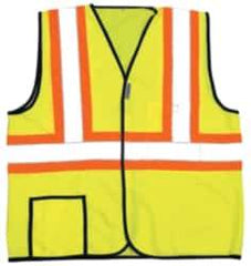 OccuNomix - Size 4XL High Visibility Yellow Solid General Purpose Vest - 56 to 58" Chest, ANSI 107-2015, Hook & Loop Closure, 2 Pockets, Polyester - Americas Industrial Supply