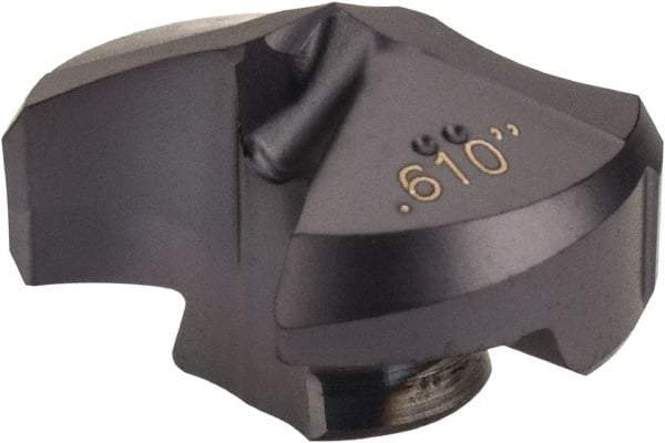 Iscar - Series IDI-SK, 15.49mm Diam Grade IC908 140° Replaceable Drill Tip - Carbide, TiAlN Finish, 15 Seat Size - Americas Industrial Supply