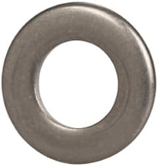 Made in USA - 1/4" Screw, Grade 300 Stainless Steel Standard Flat Washer - 0.255" ID x 0.468" OD, 0.063" Thick, Passivated Finish, Meets Military Specifications - Americas Industrial Supply