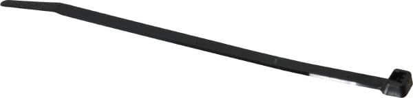 Made in USA - 8.7" Long Black Nylon Standard Cable Tie - 120 Lb Tensile Strength, 1.93mm Thick, 52.3mm Max Bundle Diam - Americas Industrial Supply