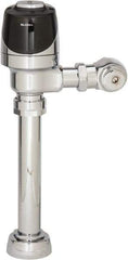 Sloan Valve Co. - 1-1/2" Spud Coupling, 3/4" Pipe, Closet Automatic Flush Valve - Handle Opening, 1.6 Gal per Flush, Plastic Cover, Powered by 4 AA Batteries - Americas Industrial Supply