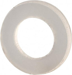 Made in USA - #4 Screw, Grade 6/6 Nylon Standard Flat Washer - 0.12" ID x 0.22" OD, 0.031" Thick, Plain Finish - Americas Industrial Supply