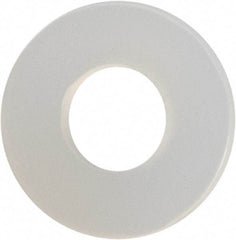 Made in USA - #4 Screw, Grade 6/6 Nylon Standard Flat Washer - 0.12" ID x 0.28" OD, 0.031" Thick, Plain Finish - Americas Industrial Supply