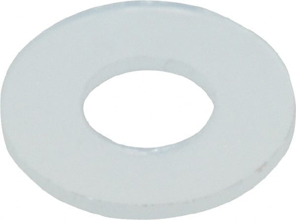 4″ Screw Standard Flat Washer: Nylon, Uncoated 0.129″ ID, 1/4″ OD, 0.013″ Thick