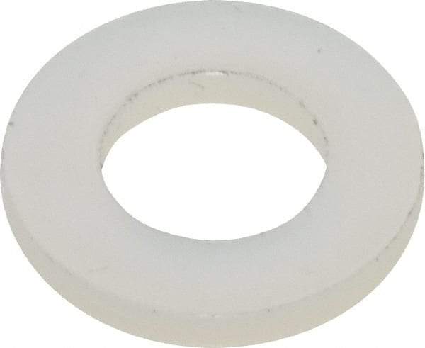 Made in USA - #12 Screw, Grade 6/6 Nylon Standard Flat Washer - 0.252" ID x 0.472" OD, 0.062" Thick, Plain Finish - Americas Industrial Supply