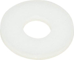 Made in USA - 1/4" Screw, Grade 6/6 Nylon Standard Flat Washer - 0.26" ID x 0.687" OD, 0.062" Thick, Plain Finish - Americas Industrial Supply