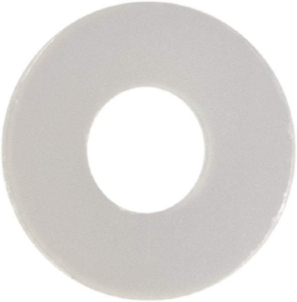 Made in USA - #1 Screw, Grade 6/6 Nylon Standard Flat Washer - 0.084" ID x 0.219" OD, 0.025" Thick, Plain Finish - Americas Industrial Supply