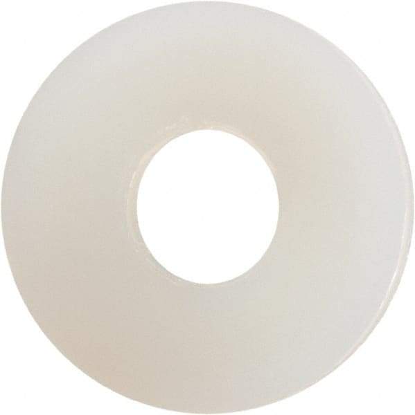 Made in USA - #5 Screw, Grade 6/6 Nylon Standard Flat Washer - 0.141" ID x 0.406" OD, 0.04" Thick, Plain Finish - Americas Industrial Supply