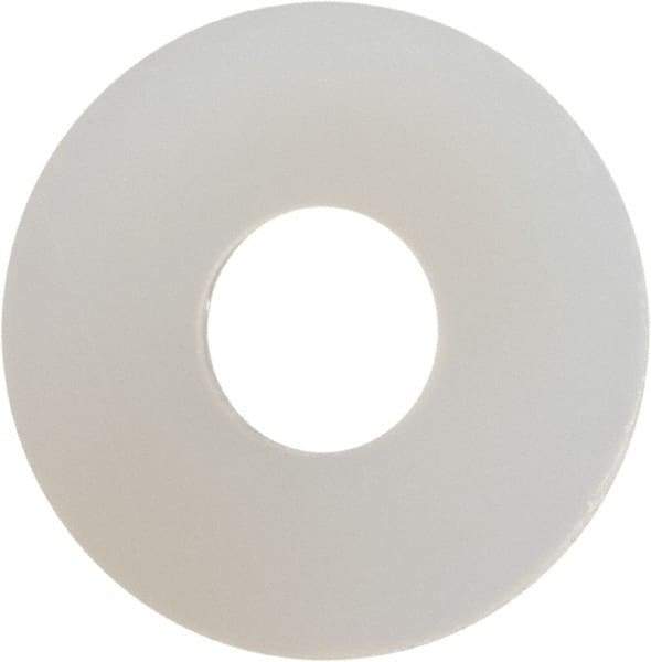 Made in USA - #6 Screw, Grade 6/6 Nylon Standard Flat Washer - 0.156" ID x 0.438" OD, 0.04" Thick, Plain Finish - Americas Industrial Supply