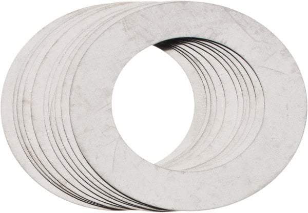 Made in USA - 0.006" Thick, 7/8" Inside x 1-3/8" OD, Round Shim - 3/4" Screw, Uncoated 302/304 Stainless Steel - Americas Industrial Supply