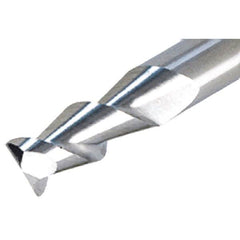 Iscar - 3/8", 3/4" LOC, 3/8" Shank Diam, 3" OAL, 2 Flute, Solid Carbide Square End Mill - Single End, Uncoated, Spiral Flute, 55° Helix, Right Hand Cut, Right Hand Flute - Americas Industrial Supply