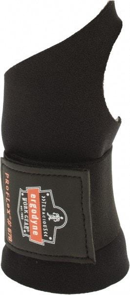 Ergodyne - Size S, Neoprene, Left or Right Hand Wrist Support - 1 Strap, Thumb Loop, Black - Americas Industrial Supply