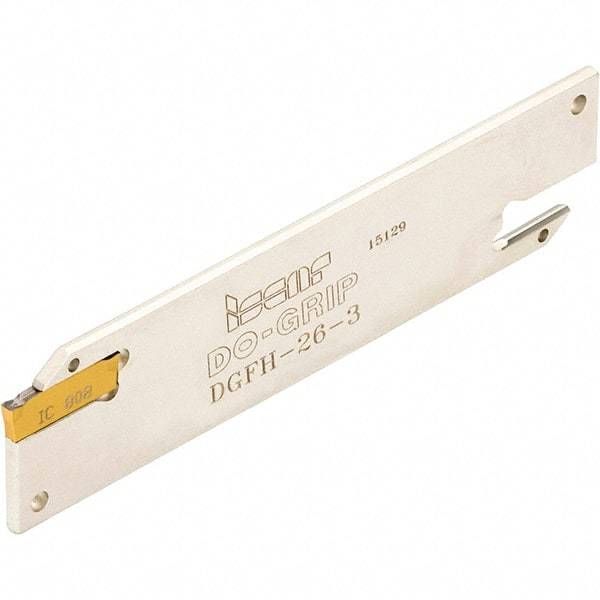Iscar - 3 to 3.18mm Groove Width, Neutral Cut, DGFH Indexable Grooving Blade - DGN-P, DGN-UT/UA, DGN-Z, DGN/DGNC/DGNM-C, DGN/DGNM-J/JS/JT, DGR-Z/ZS, DGR/L-C DGRC/LC-C, DGR/L-J/JS Insert Style, Series Do-Grip & Heli-Grip - Americas Industrial Supply