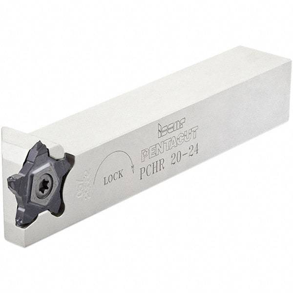 Iscar - External Thread, 0.256" Max Depth of Cut, 6.25mm Min Groove Width, 135mm OAL, Right Hand Indexable Grooving Cutoff Toolholder - 25mm Shank Height x 25mm Shank Width, PCH Toolholder Style, Series PentaCut - Americas Industrial Supply