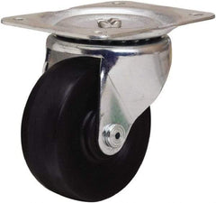 Hamilton - 4" Diam x 1-1/2" Wide x 5" OAH Top Plate Mount Swivel Caster - Hard Rubber, 300 Lb Capacity, Self-Lubricating Bearing, 4 x 5-1/8" Plate - Americas Industrial Supply