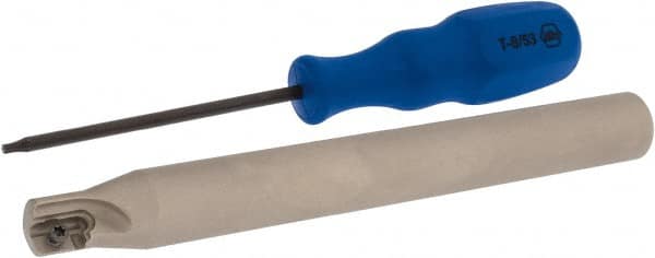Iscar - 1/2" Cut Diam, 0.394" Max Depth of Cut, 5/8" Shank Diam, 6" OAL, Indexable Square Shoulder End Mill - Cylindrical Shank, 90° Lead Angle, Series Heli2000 - Americas Industrial Supply