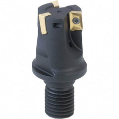 Iscar - 1" Cut Diam, 0.394" Max Depth of Cut, 1.22" OAL, Indexable Square Shoulder End Mill - APCR/APCT/APKR/APKT/APKW/HM90APCT/HM90APKT/HM90APKW 1003 Inserts, M12 Modular Connection, 90° Lead Angle, Through Coolant, Series Heli2000 - Americas Industrial Supply