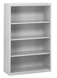 Tennsco - 4 Shelf, 52" High x 34-1/2" Wide Bookcase - 13-1/2" Deep, Steel, Putty - Americas Industrial Supply