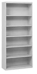 Tennsco - 6 Shelf, 78" High x 34-1/2" Wide Bookcase - 13-1/2" Deep, Steel, Putty - Americas Industrial Supply