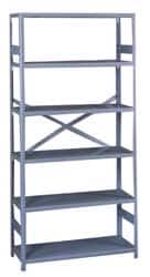 Tennsco - 5 Shelf Commercial Grade Open Steel Shelving - 300 Lb Capacity, 36" Wide x 72" High x 24" Deep, Medium Gray - Americas Industrial Supply