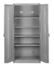 Tennsco - 5 Shelf Locking Storage Cabinet - Steel, 36" Wide x 24" Deep x 78" High, Putty - Americas Industrial Supply