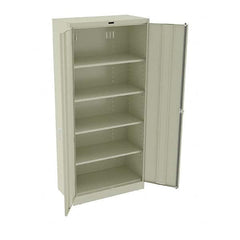 Tennsco - 5 Shelf Locking Storage Cabinet - Steel, 36" Wide x 18" Deep x 78" High, Putty - Americas Industrial Supply