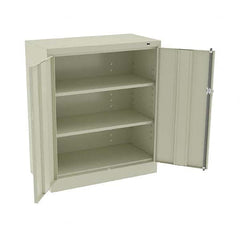 Tennsco - 3 Shelf Locking Storage Cabinet - Steel, 36" Wide x 18" Deep x 42" High, Putty - Americas Industrial Supply