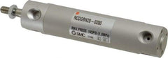 SMC PNEUMATICS - 3/4" Bore Double Acting Air Cylinder - 1/8 Port, 1/4-28 Rod Thread, 140 Max psi, 40 to 140°F - Americas Industrial Supply