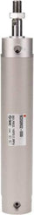 SMC PNEUMATICS - 1-1/4" Bore Double Acting Air Cylinder - 1/8 Port, 7/16-20 Rod Thread, 140 Max psi, 40 to 140°F - Americas Industrial Supply