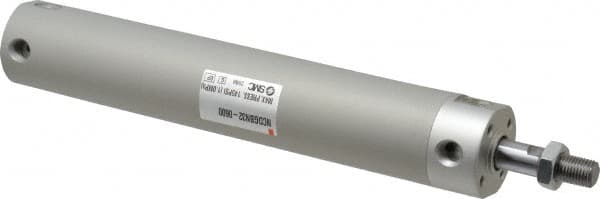 SMC PNEUMATICS - 1-1/4" Bore Double Acting Air Cylinder - 1/8 Port, 7/16-20 Rod Thread, 140 Max psi, 40 to 140°F - Americas Industrial Supply