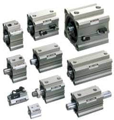 SMC PNEUMATICS - 1-3/16" Stroke x 4" Bore Double Acting Air Cylinder - 3/8 Port, 3/4-16 Rod Thread, 145 Max psi, 15 to 160°F - Americas Industrial Supply