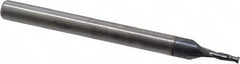 SGS - 3/64", 7/64" LOC, 1/8" Shank Diam, 1-1/2" OAL, 2 Flute, Solid Carbide Square End Mill - Single End, AlTiN Finish, Spiral Flute, 30° Helix, Centercutting, Right Hand Cut, Right Hand Flute, Series 3 - Americas Industrial Supply